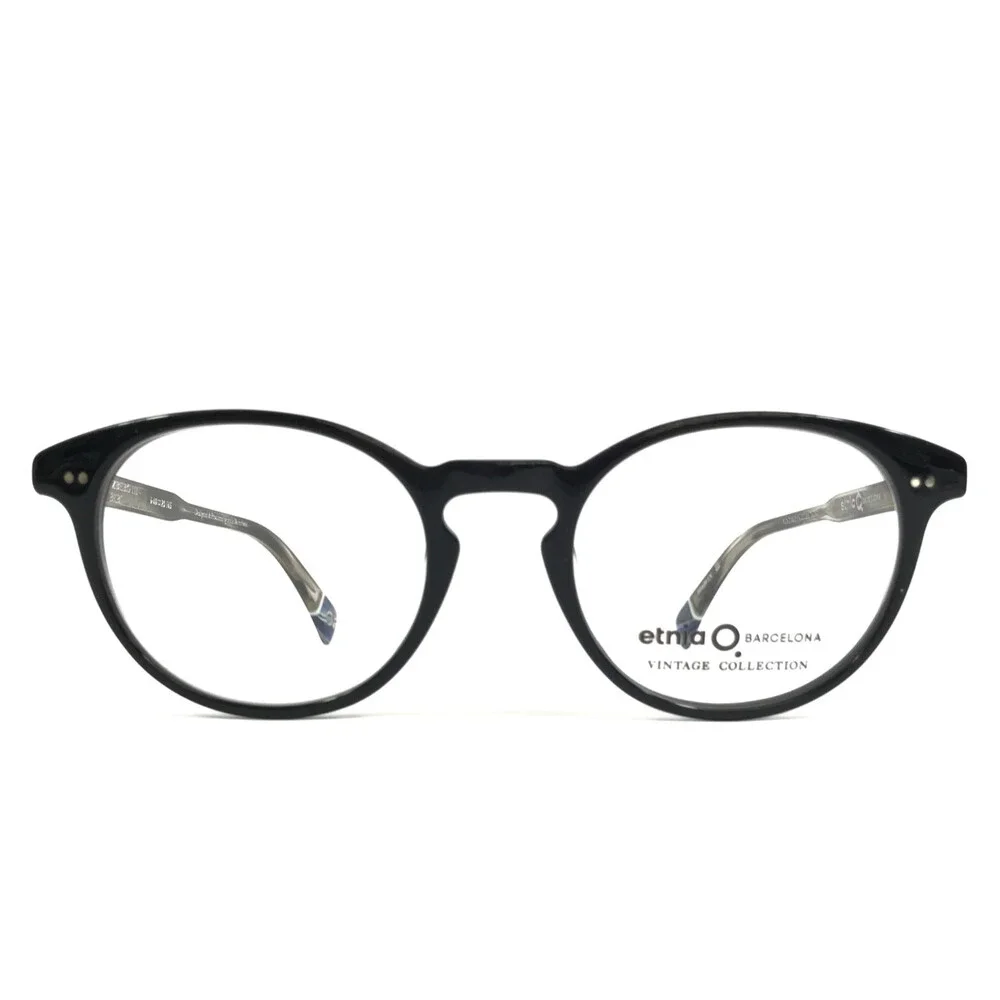 Etnia Barcelona Eyeglasses Frames KREUZBERG III BKBL Black Blue Round 49-20-145